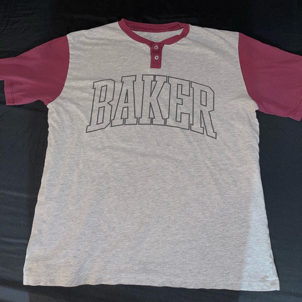 Baker Skateboards Lakeland Raglan T-Shirt - Heather Grey/Burgundy